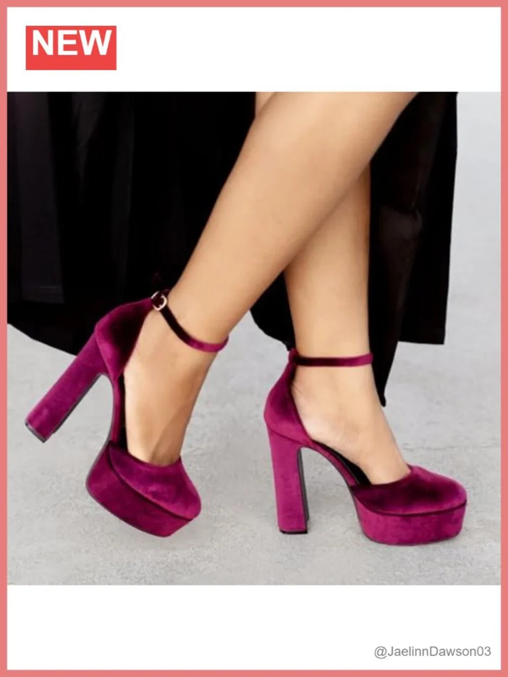 Platform Pumps 5 Inch Chunky High Heel Ankle Strap Closed Toe Suede